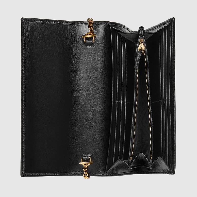 Gucci Jackie 1961 Chain Wallet 652681 Black